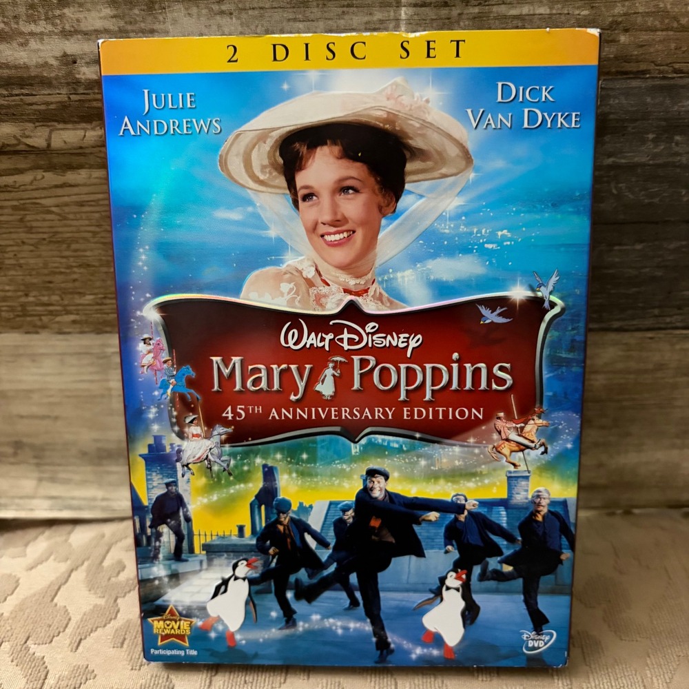 Disney Mary Poppins 45th Anniversary Edition 2-Disc DVD Set with Slipcover NEW